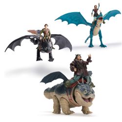 DRAGONS - DRAGON ET VIKING FIGURINES ARTICULÉES ASST